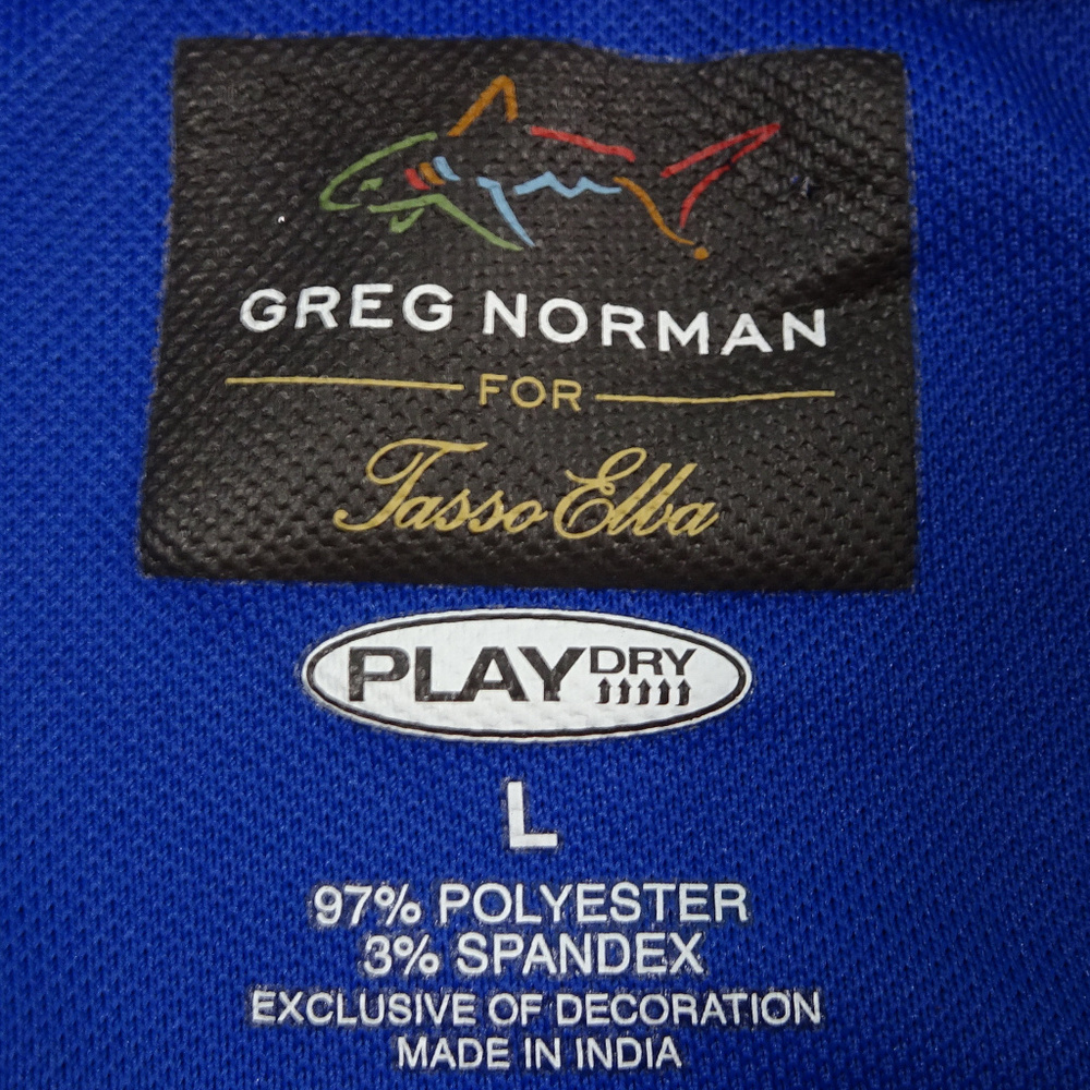 Greg Norman Tasso Elba Play Dry Blue Polo Large - Picture 4 of 5